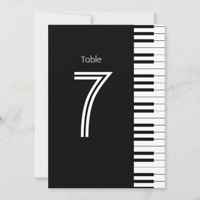 Kreativ Musician Piano Nyckel Bordsnummer Card (Framsida)