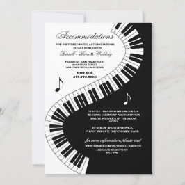 Kreativ Musician Piano Nycklar Bröllop Accommodati Inbjudningar