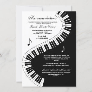 Kreativ Musician Piano Nycklar Bröllop Accommodati Inbjudningar