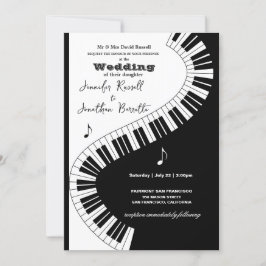 Kreativ Musician Piano Nycklar Bröllop Inbjudningar