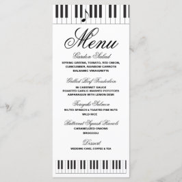Kreativ Musician Piano Nycklar Bröllop Menu Meny