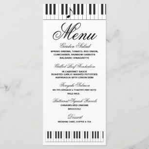 Kreativ Musician Piano Nycklar Bröllop Menu Meny