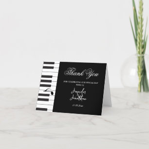 Kreativ Musician Piano Nycklar Bröllop Tack Kort