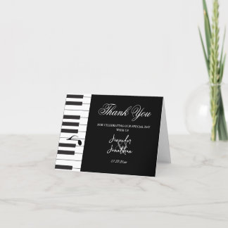 Kreativ Musician Piano Nycklar Bröllop Tack Kort