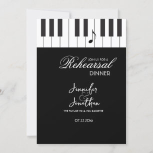 Kreativ Musician Piano Nycklar Rehearsal Dinner Inbjudningar
