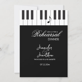 Kreativ Musician Piano Nycklar Rehearsal Dinner Inbjudningar