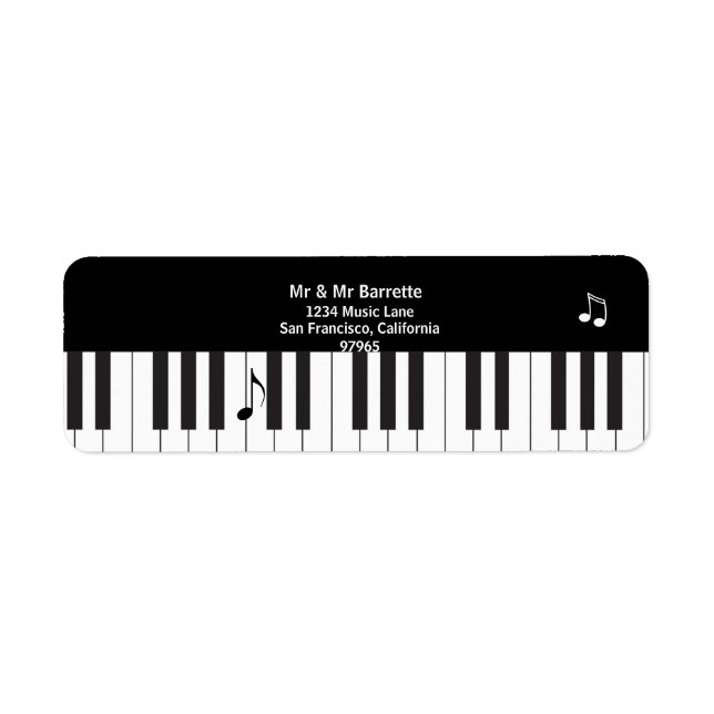 Kreativ Musician Piano Nycklar Returadress Returadress Etikett (Framsidan)