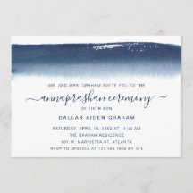 Kreativ Navy Blue Watercolor Annaprashan