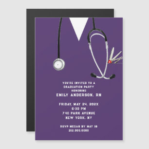 Kreativ Nurse Grad Party Magnetisk Inbjudningskort
