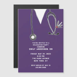 Kreativ Nurse Grad Party Magnetisk Inbjudningskort