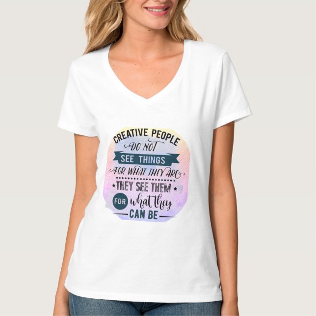 Kreativ People Quote Ord Art T Shirt (Framsida)
