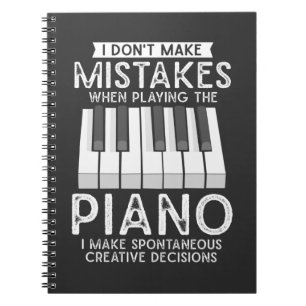 Kreativ Pianist Witty Piano Musician Music Älskare Anteckningsbok