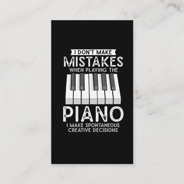 Kreativ Pianist Witty Piano Musician Music Älskare Visitkort (Framsida)
