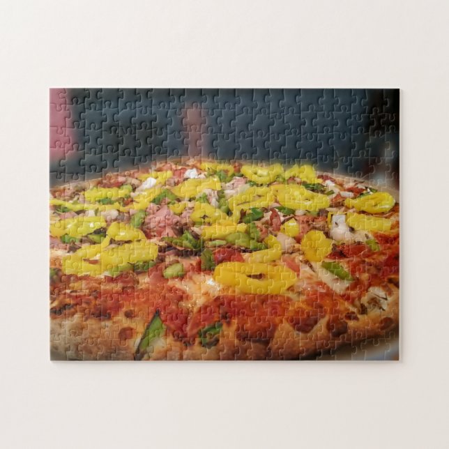 Kreativ Pizza Food Middag Italienska paprikor Pussel (Horisontell)
