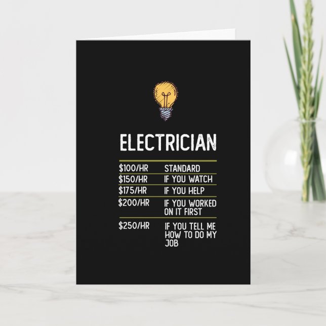 kreativ presentidé för elektriker kort (Framsida)