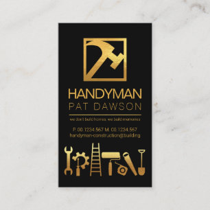 Kreativ Professionell Guld Handyman Verktyg Hammer Visitkort