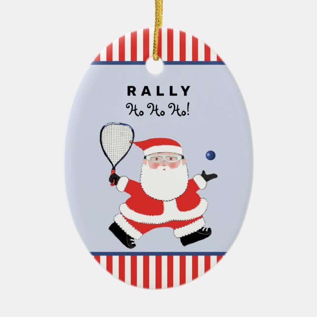 Kreativ Racquetball-julklapp Julgransprydnad Keramik (Framsidan)