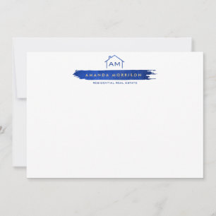 Kreativ Realtor Home Paint Swash Flat Note Card Anteckningskort