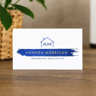Kreativ Realtor Real Gods Home Paint Swant Blue Visitkort