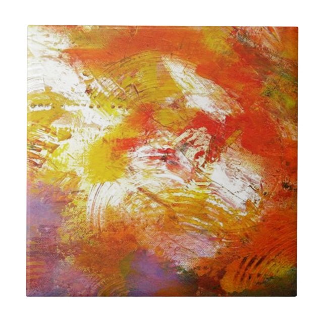 Kreativ Red Gult Abstrakt Art Tile Kakelplatta (Framsidan)