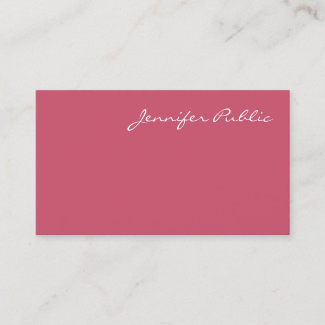 Kreativ Red Template Modern Calligraphed Namn Visitkort (Framsida)