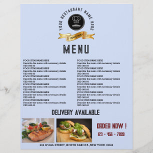 Kreativ Restaurant Menu Food Reklamblad