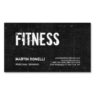 Kreativ Retro Black Grått Dynamic Personal Trainer Magnetiska Visitkort