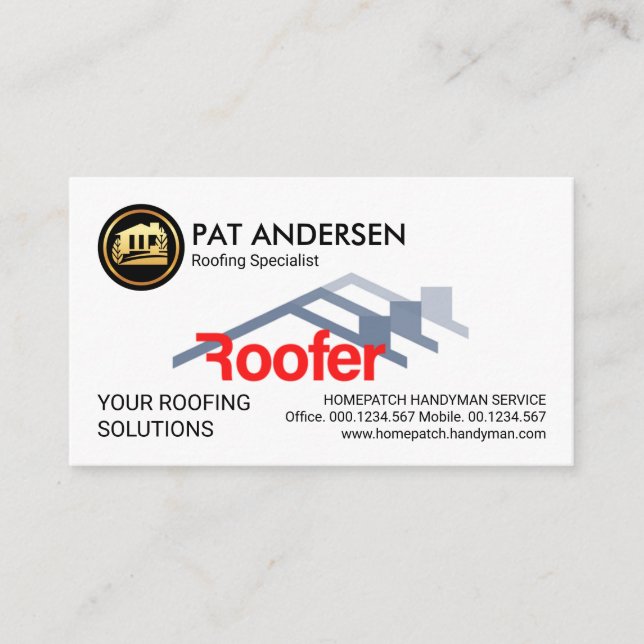 Kreativ Roofer Roofing Tak Builder Visitkort (Framsida)