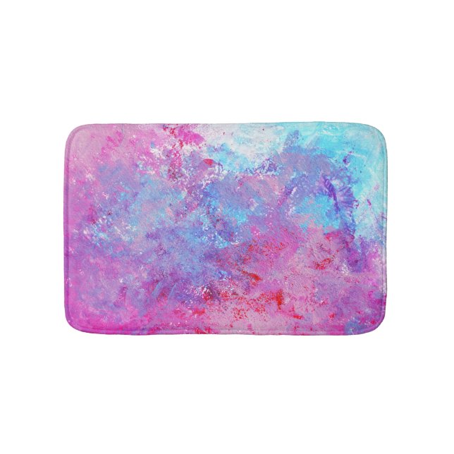 Kreativ rosa-blue struktur, färgfläckar. badrumsmatta (Framsidan)