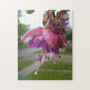 Kreativ rosa fuchsia-blomma fotopussel
