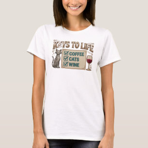 Kreativ Rosa KAFFE SEDAN VIN Grafisk Design T Shirt