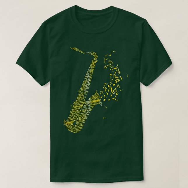 Kreativ Saxophone Art Gult Mix T Shirt (Design framsida)