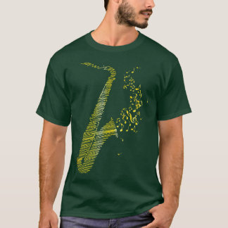 Kreativ Saxophone Art Gult Mix T Shirt