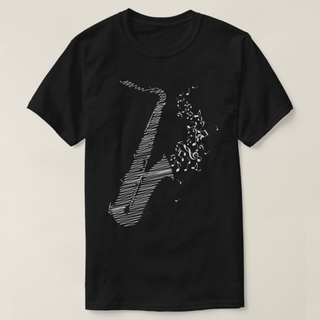 Kreativ Saxophone Art White T Shirt (Design framsida)