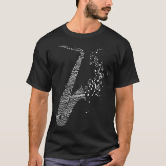 Kreativ Saxophone Art White T Shirt