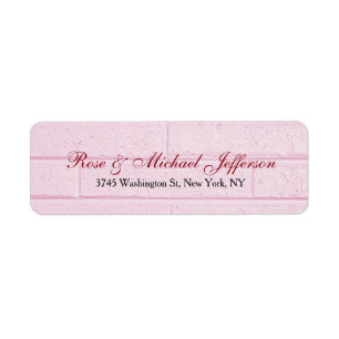 Kreativ Script Rosa Wall Artistic Snyggt Family Returadress Etikett