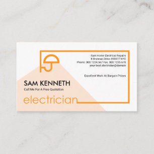 Kreativ Simple Orange Electrician Signage Ram Visitkort
