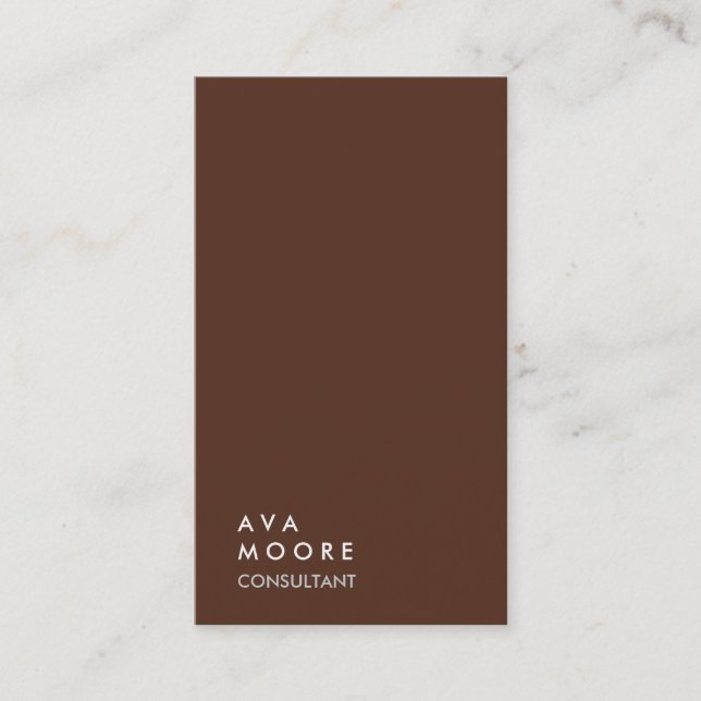 Kreativ Simple Plain Brown Trendig Consultant Visitkort (Framsida)