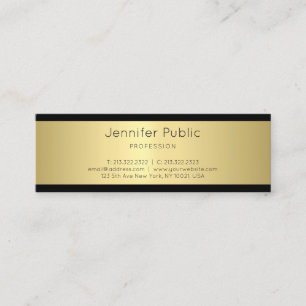 Kreativ Sleek Design Guld Trendig Plain Glamor Mini Visitkort