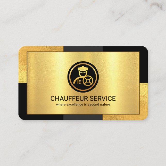 Kreativ Snyggt Grått Guld Lagrar Driving Visitkort (Framsida)