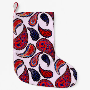 Kreativ sömlöst mönster med hand plockade paisley liten julstrumpa