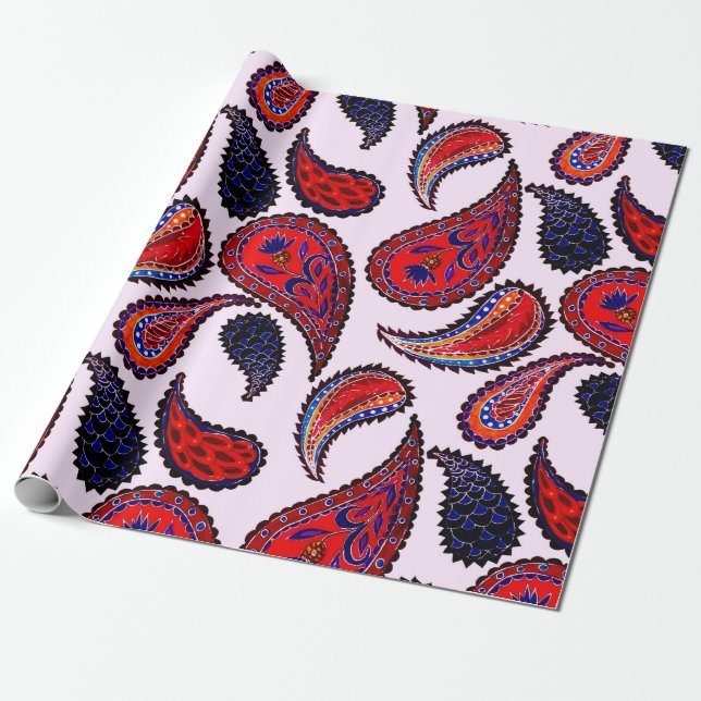 Kreativ sömlöst mönster med hand plockade paisley  presentpapper (Utrullad)