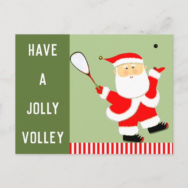 Kreativ squashspelare jul helg vykort (Framsida)