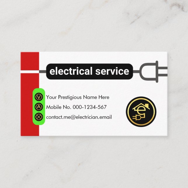 Kreativ strömplugg linjekrets elektricitet visitkort (Framsida)