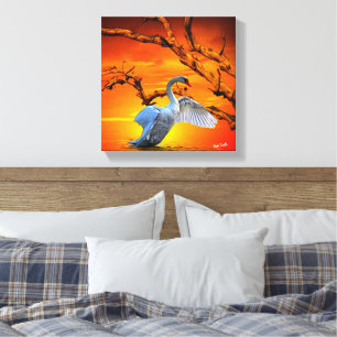 Kreativ Svan Wall Art Art Canvastryck