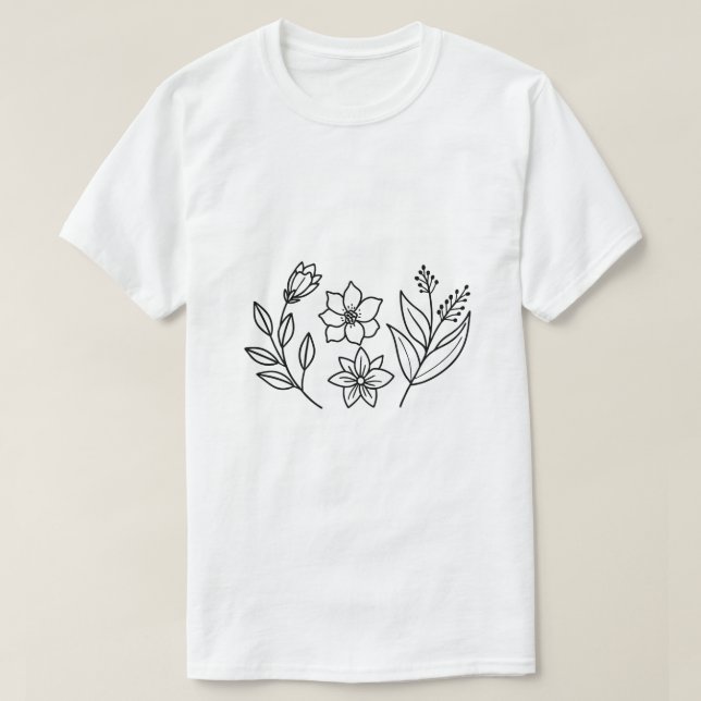 Kreativ svart-vit stilkonst t shirt (Design framsida)