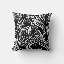 Kreativ Svartvitt sömlösa Abstrakter Kudde