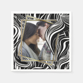 Kreativ Svartvitt sömlösa Abstrakter Pappersservett