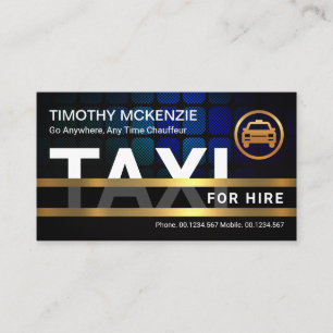 Kreativ TAXI Signage Guld Ram Ride Visitkort