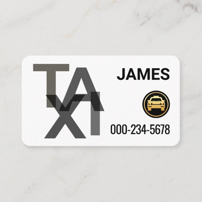 Kreativ TAXI-skyltning körning Visitkort (Framsida)